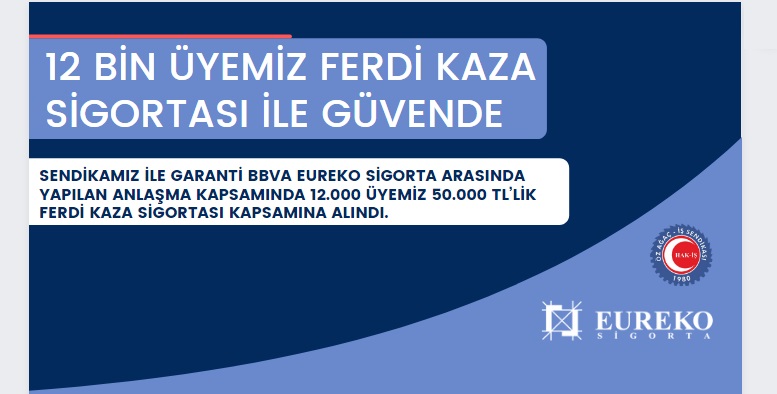 12.000 ÜYEMİZ 50.000 TL’LİK FERDİ KAZA SİGORTASI KAPSAMINA ALINDI