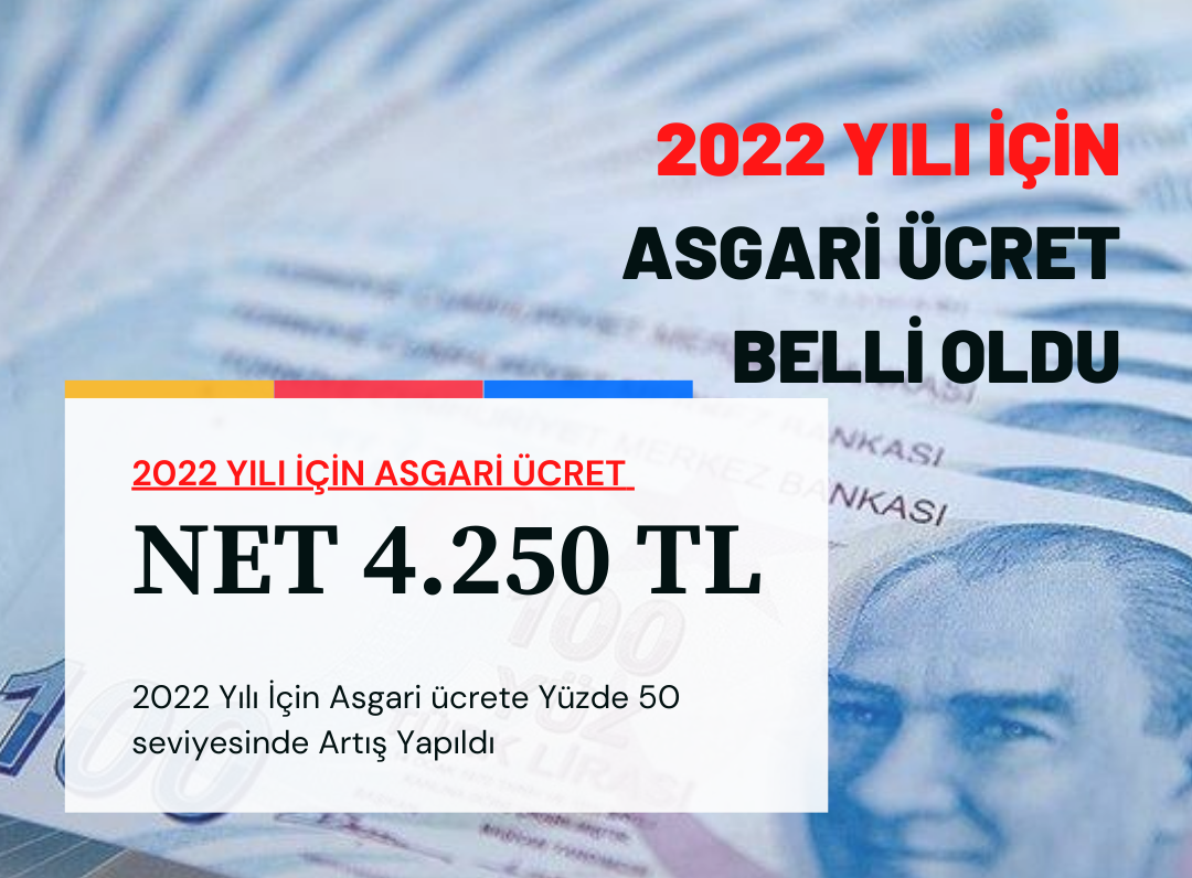 2022 Yılı İçin Asgari Ücret Net 4.250 TL Oldu
