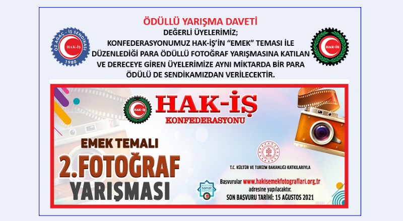 HAK-İŞ Fotoğraf Yarışmasına Katılan Üyelerimize Bir Ödülde Sendikamızdan