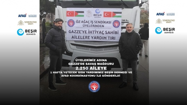 SENDİKAMIZDAN GAZZE'YE GIDA YARDIMI